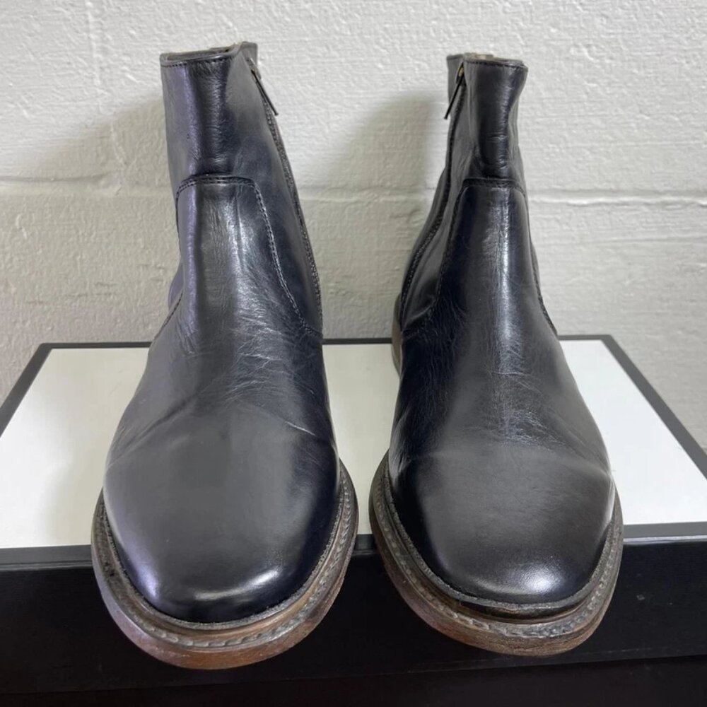 FreeBird Douglas Ankle Boots Black Leather Side Zip Men's Size 9 Made In Mexico